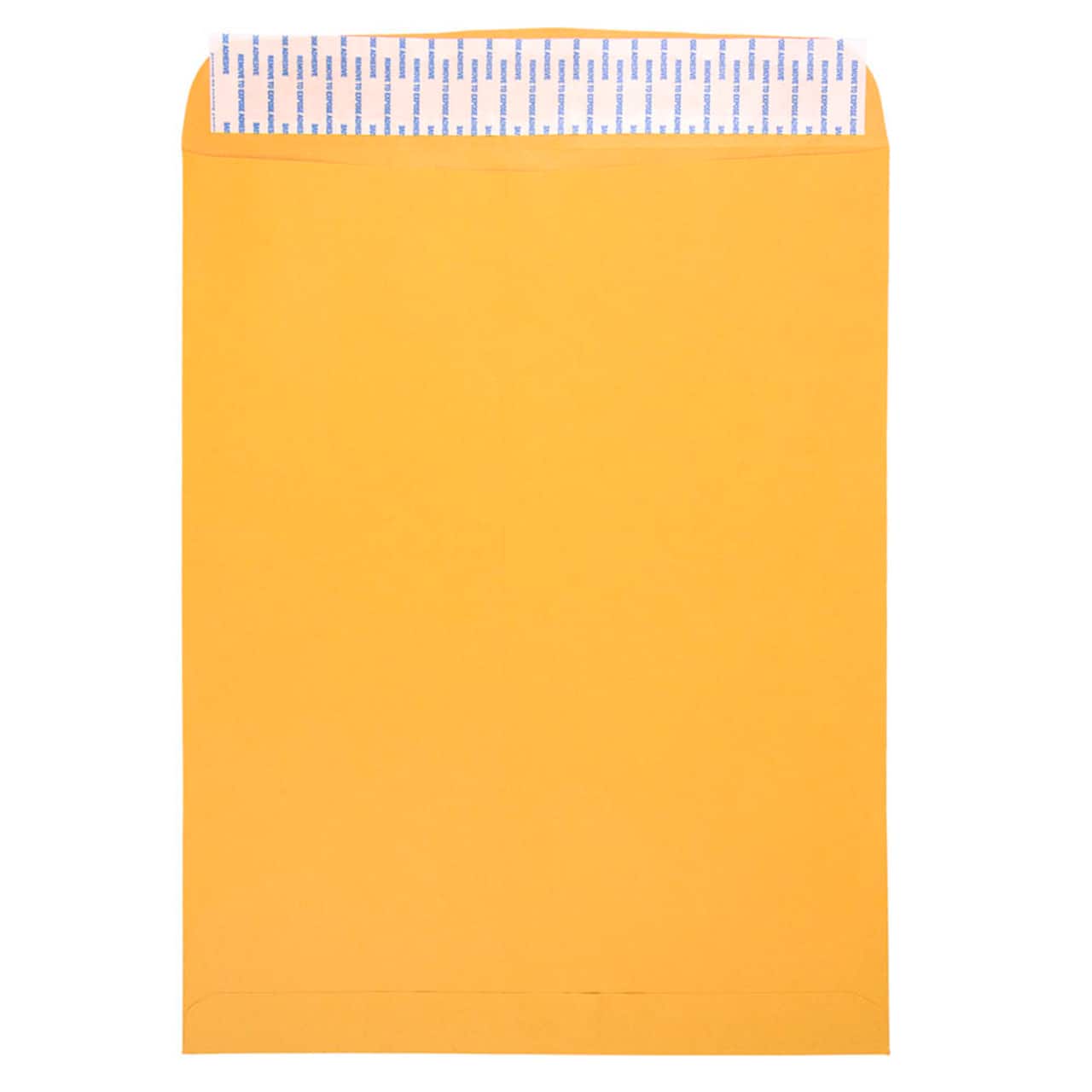 JAM Paper 12" x 15.5" Brown Kraft Recycled Peel & Seal Closure Envelopes, 500ct.
